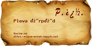Pleva Árpád névjegykártya